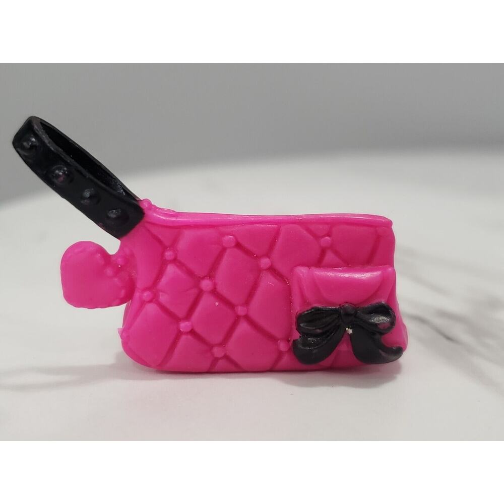 Barbie Doll Purse Fashion Fever Fashionistas Clutch Bag Pink Black Bow